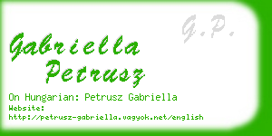 gabriella petrusz business card